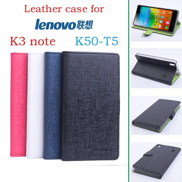 

For Lenovo K3 Note K50-T5 Hit Color Cases Leather Flip Book Wallet Stand Card Holder Phone Case Cover for Lenovo K3 Note K50-T5