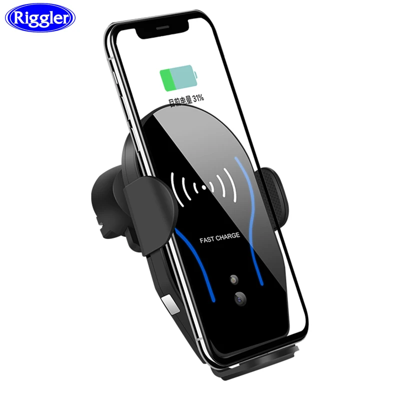 

Silent intelligent induct Car Wireless Charger for Huawei P30 Pro iphone XS XR X 8 8Plus 360 Degree Rotation Mount 10W Fast Cha