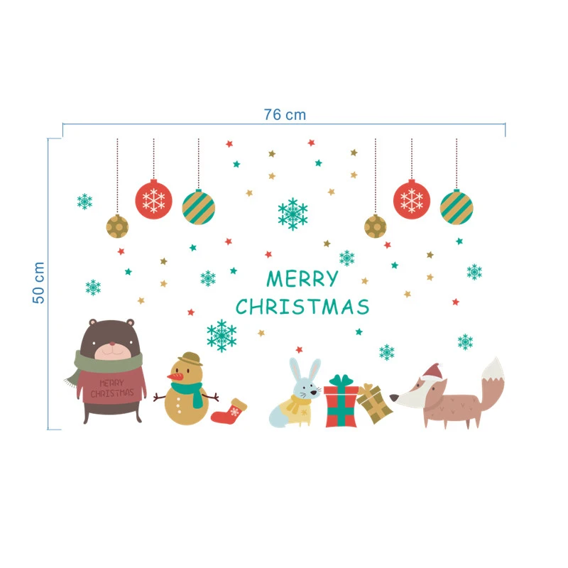 Merry Christmas Festival Wall Stickers Living Room Decorative Decoration Home Diy Xmas Pvc Quotes Mural Art Decals