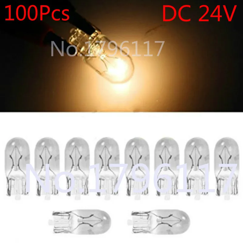 

100x T10 W5W 194 501 168 4300K 24V 5W wedges clear car light source Halogen Bulb Signal Interior Car light Lamp car light source