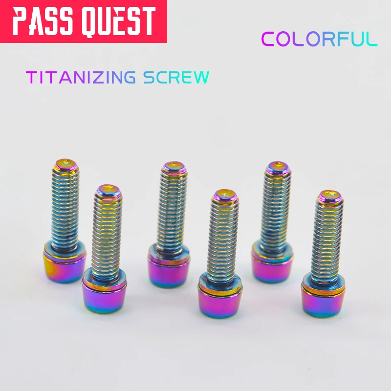 

PASS QUEST Bicycle Stem Screws Aluminium alloy titanium coating MTB Mountain Road bike stem bolt M5X18MM Bicycle Stem Accessorie