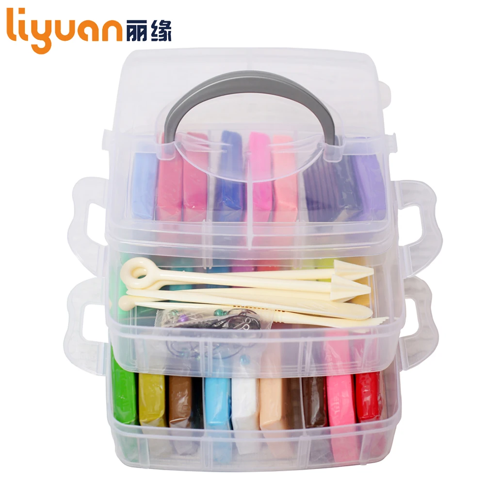 

Liyuan 50 Colors Polymer Clay Set [Double-Deck] Colored Modeling Clay Playdough with Tool Set Gift Box for Child 1000g/35.27oz