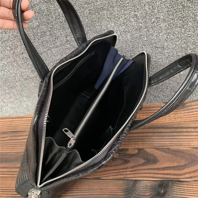 Замок с паролем на молнии из натуральной крокодиловой кожи 14 ''портфель для