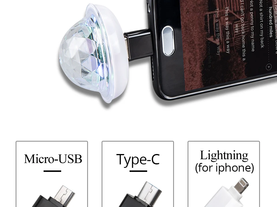 Mini USB led Party Lights Portable Crystal Magic Ball (6)