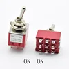 1 PC NEW Red 9 Pins ON-OFF-ON/ON ON 3/2 Position Mini Toggle Switch AC 5A/125V 2A/250V With Solder Terminal waterproof ► Photo 2/3