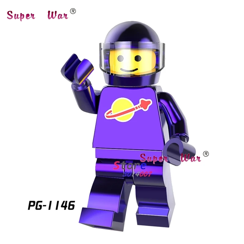 1 шт. модель строительные блоки фигурки героев starwars Супергерои Chrome светильник — астронавт фиолетовый SpaceMan diy игрушки для детей подарок