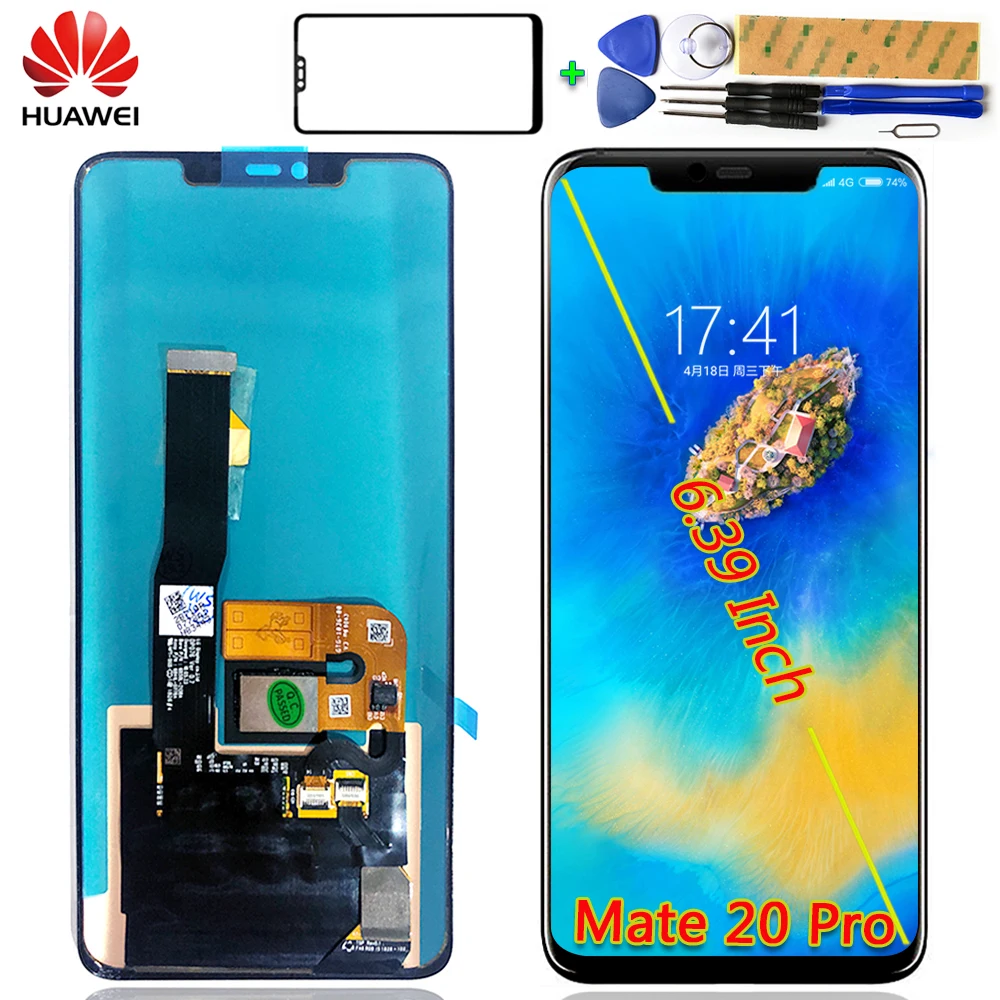 

Huawei 6.39 inch LCD Display For Huawei Mate 20 Pro 1440*3120 Touch Screen Digitizer Assembly fingerprint Tools And Glass film