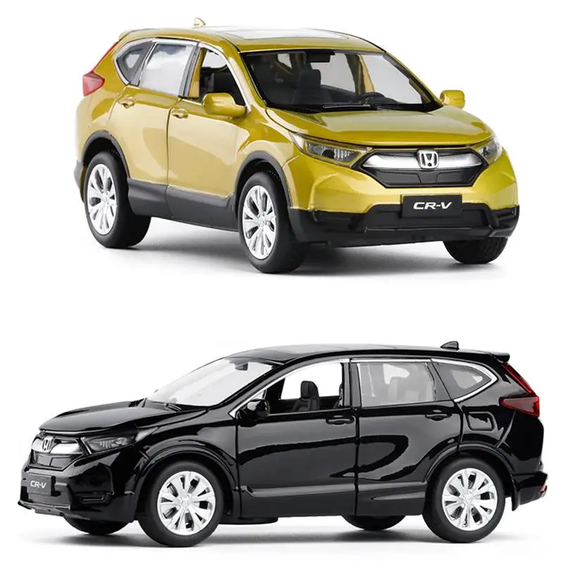  High simulation 1:32 scale pull back Honda CRV alloy car6 open door music flash car model toysmetal
