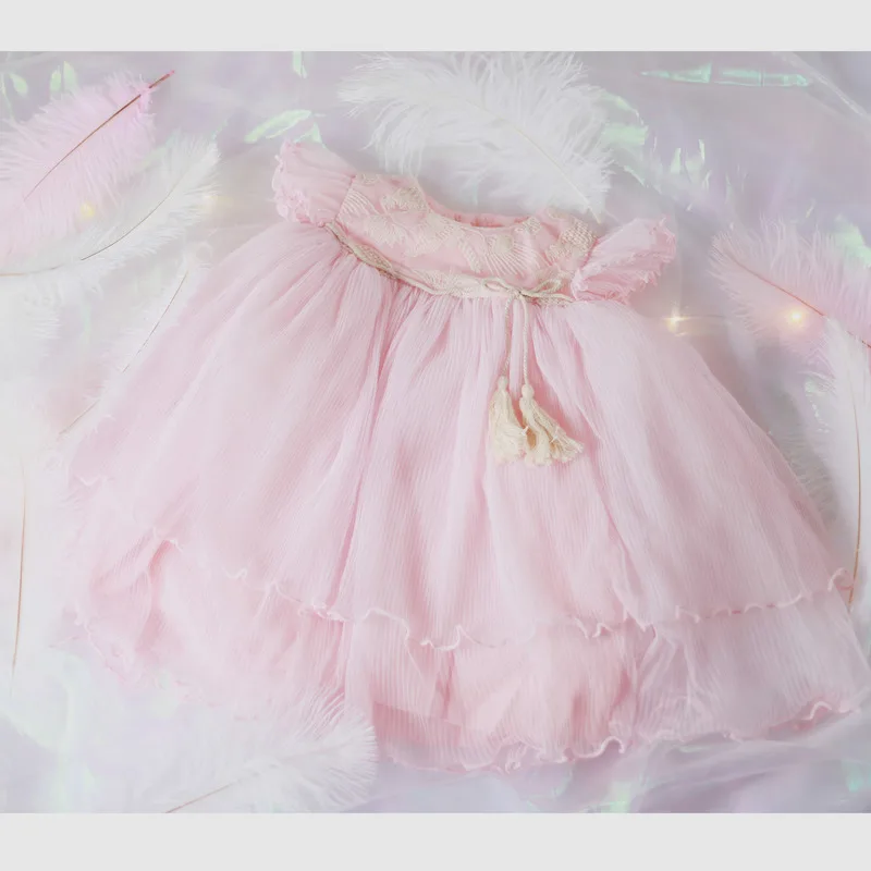 Летнее качественное платье принцессы с испанской куклой для маленьких девочек милое розовое платье-пачка для девочек детское платье-кукла детский подарок на день