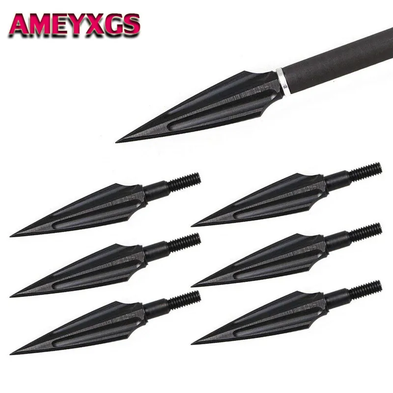 6/12pcs Archery High Carbon Steel 140 Gr Arrow Heads Broadheads Tips