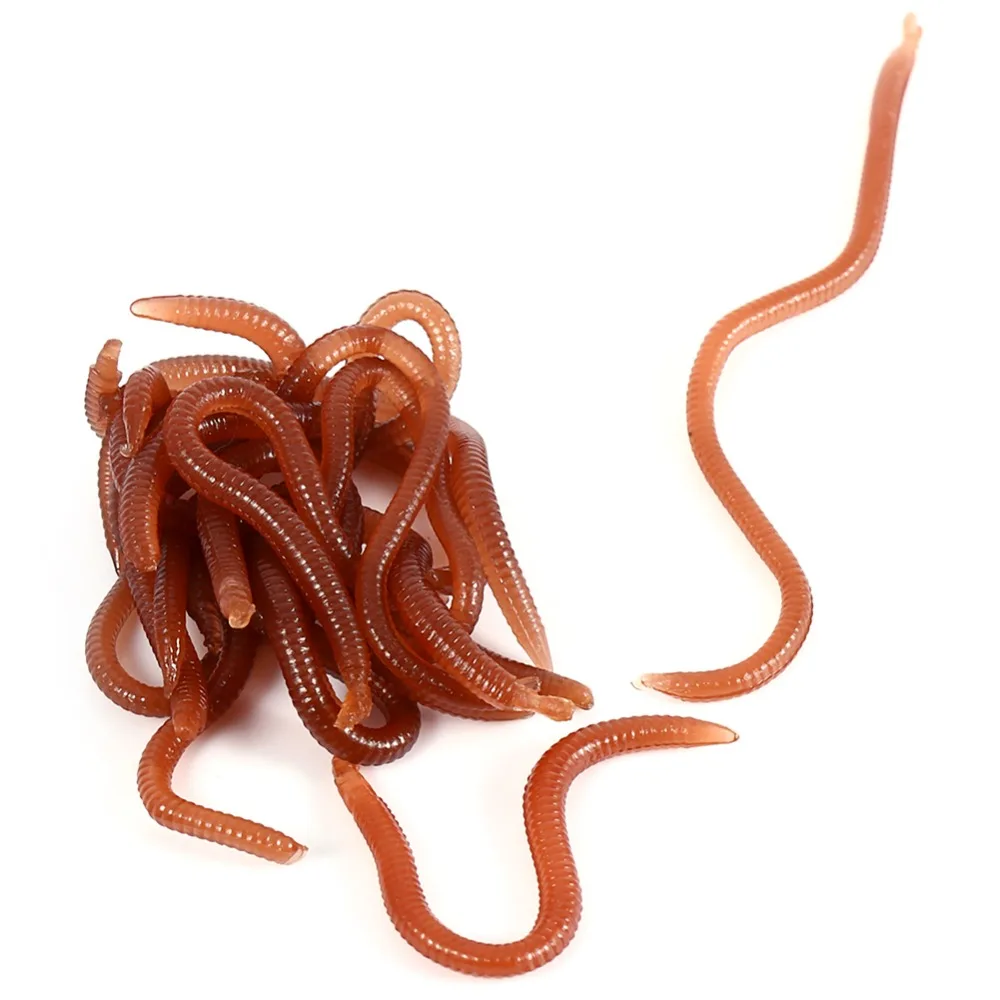 1 Box Soft Fishing Lures Worm Bait 10cm Artificial Earthworm Insect