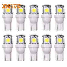 10 шт., светодиодный автомобильный светильник DC 12 В, лампада, T10 5050, супер белый, 194, 168, w5w, T10, светодиодная парковочная лампа, авто клинообразный габаритный фонарь, автомобильный Стайлинг