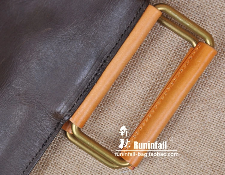 AETOO Original Japanese zipper shoulder bag Korean version of leather Messenger bag head tattoo retro simple bag handbag