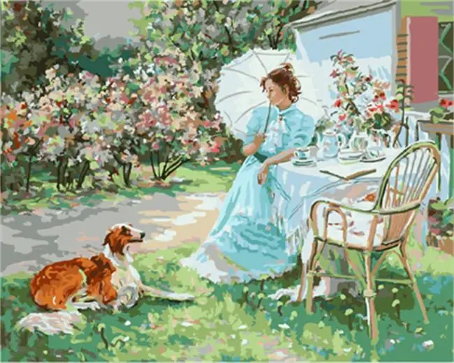 

DRAWJOY Framed Picture DIY Painting By Numbers Home Decor For Living Room DIY Canvas Oil Painting Wall Art 40*50cm
