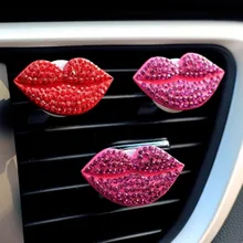 Красные губы автомобиля Air Vent клип твердые духи освежитель воздуха пикантные рот клип алмазные губы диффузор 2 шт. автоматический выход деко дропшиппинг