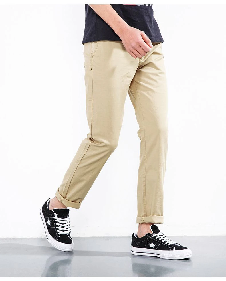 Дизайн повседневные мужские повседневные узкие тонкие брюки хлопковые тонкие брюки прямые брюки модные деловые однотонные брюки мужские большие размеры 38