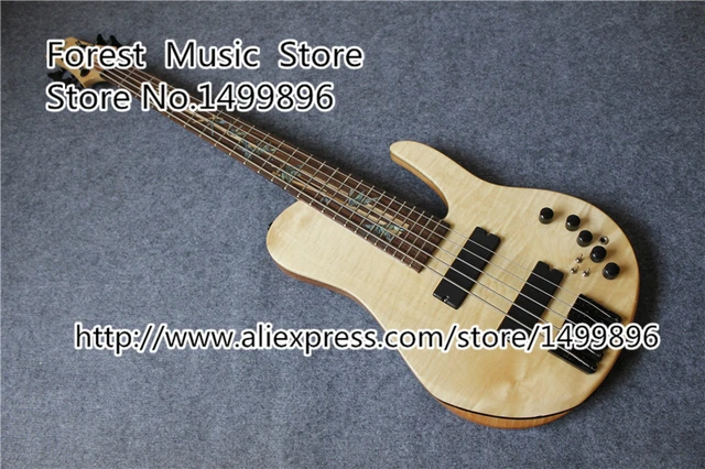 Cheap Custom Shop 5 String Electric Bass Guitar Neck Though & Custom Inlay And Logo Free Shipping