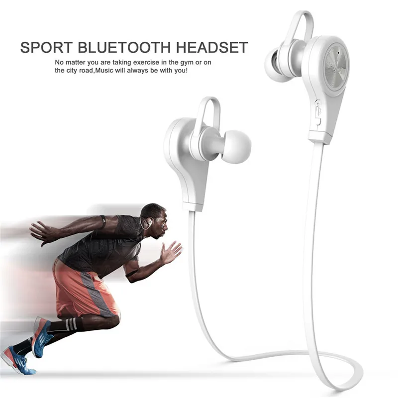 Q9 Универсальный Беспроводной спортивные стерео Bluetooth головные наушники с микрофоном для iPhone 6 6s плюс смарт-телефонов и планшетных ПК - Цвет: Белый