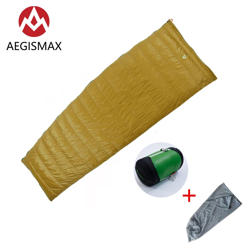 

AEGISMAX LIGHT Long Adult Outdoor Camping Envelope Down Sleeping Bag Nylon Three Season Spring Autumn Summer Sleeping Bag