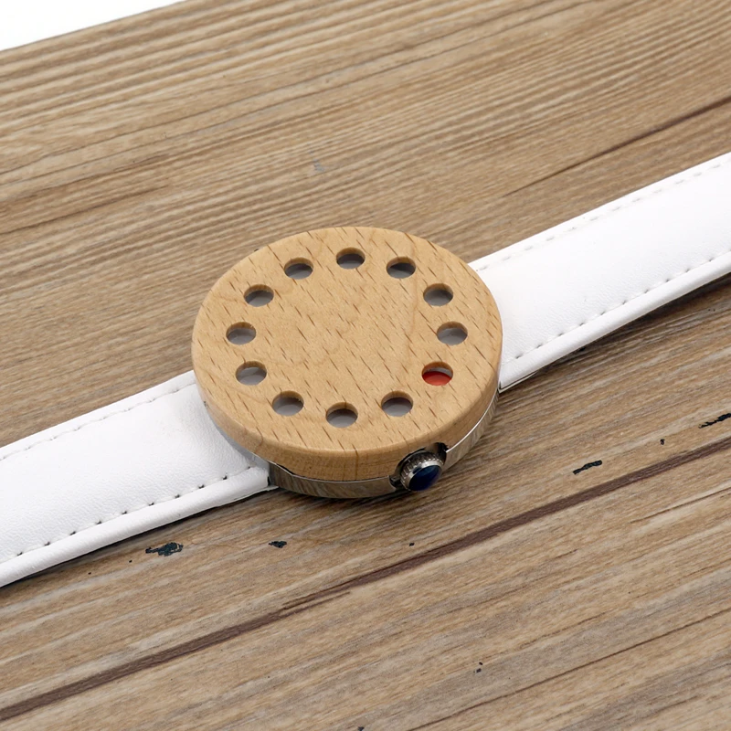 BOBO BIRD Wood Wristwatch 12 Holes Design Wood Bezel Stainless Steel Case Fashion Quartz Watches for Men Women Reloj Mujer V-C15