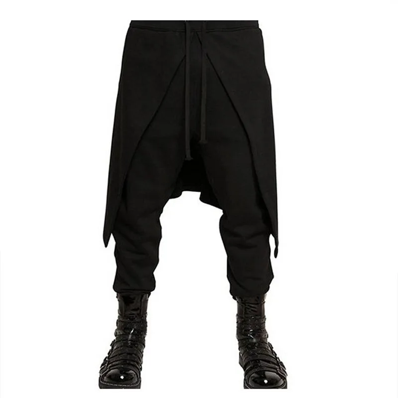 Новое поступление, крутые мужские брюки карго, Мужские штаны-шаровары в готическом стиле панк, черные уличные штаны в стиле хип-хоп, обтягивающие мужские брюки