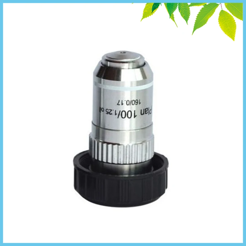 

100X Biological Microscope Objective Lens 195 Plan Achromatic Object Glass Professional Lab Educational Microscopio Accessories