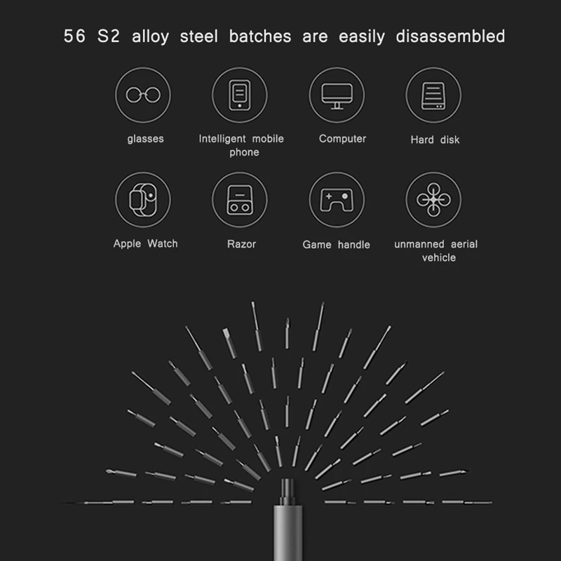 New Xiaomi Wowstick 1F Pro Mini Electric Screwdriver Rechargeable Cordless Power Screw Driver Kit W