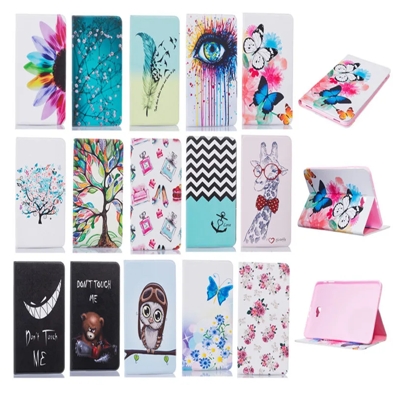 

Green Flower Tree Stand Case For Samsung Galaxy Tab A A6 10.1 2016 SM T580 T585 T580N Wallet PU Leather Tablet Cover Girl Kids