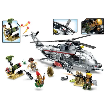 

11688 340pcs Military Helicopter Special Forces War Building Blocks Army Soldiers Figures Military Bricks Toys For Children