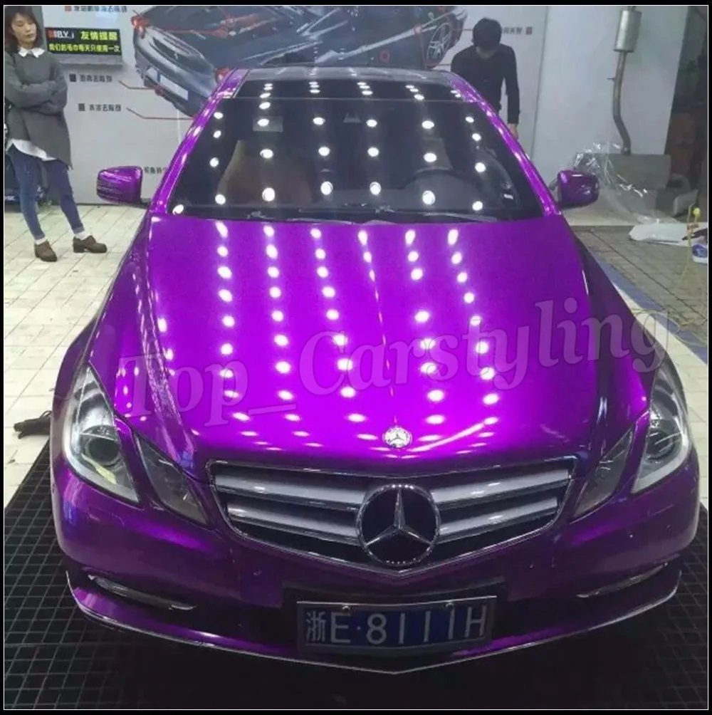 

Midnight Purple Gloss Metallic Vinyl For Car Wrap with Air bubble Free full car Covering FOIL Film PROTWRAPS 1.52x20m/Roll
