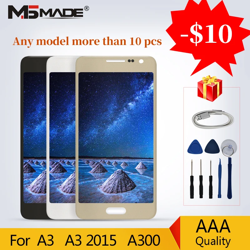 Продажа A300 оригинальный Супер AMOLED для samsung Galaxy A3 2015 A3000 A300F A300M A300H Дисплей font b lcd b font кодирующий преобразователь сенсорного экрана в сборе запчасти