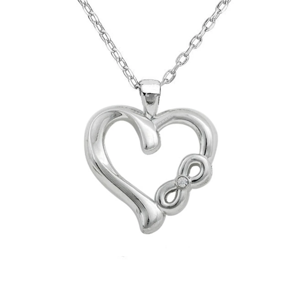 

my shape Silver Plated Infinity Love Heart Pendant Necklace Fashion Women Jewelry Fashion Christmas Gift