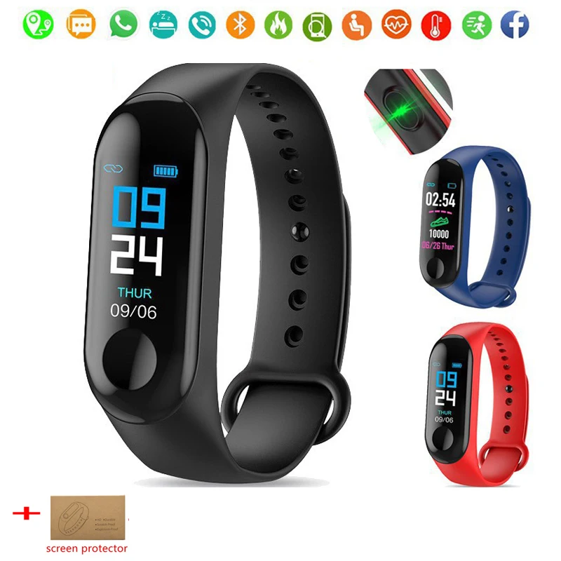 

M3 Smart Wristband Colorful OLED Touch Screen Sport Fitness Tracker Heart Rate Monitor Smart Watch Wristband