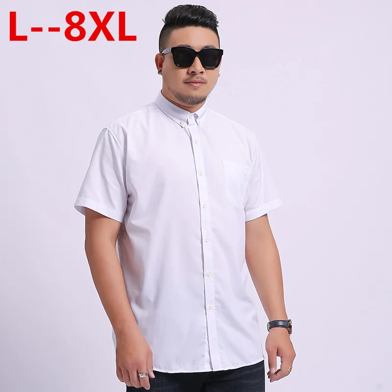 8XL 6XL новое поступление белая рубашка мужская с коротким рукавом деловые рубашки в повседневном стиле мужские платья рубашки удобная одежда Camisa Masculina