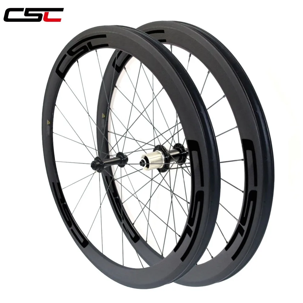 

CSC R13 hub 700C 50mm Depth 23mm wide carbon road bicycle wheels clincher SAT No outer holes Tubeless ready sapim cx ray spokes