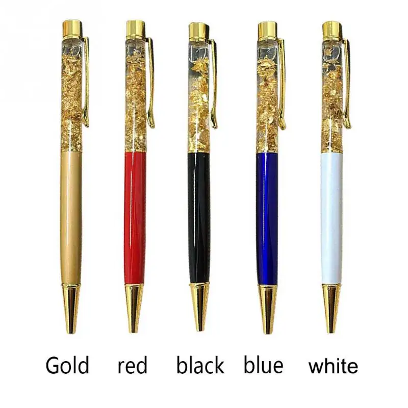 1 шт 24 Карат Золотая фольга подарочные ручки металлическая ручка с кристаллами шариковая ручка с золотой фольгой много цветов доступны ручки из золотой фольги#1012