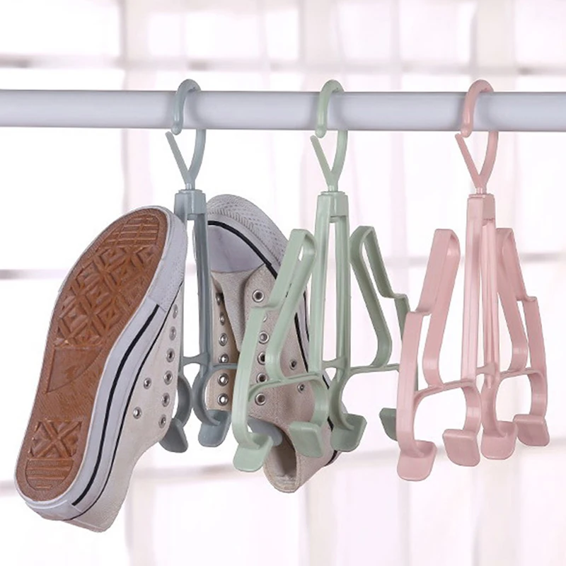 Double Hooks Drying Shoe Rack Stand Hanger Organizer Plastic Shoes
