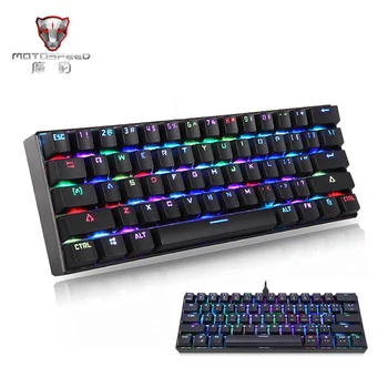 

MOTOSPEED CK61 Wired Mechanical Keyboard RGBLED Backlight 61 Keys USB 2.0 Kailh BOX Blue Switches Gaming Keyboard for PC Desktop