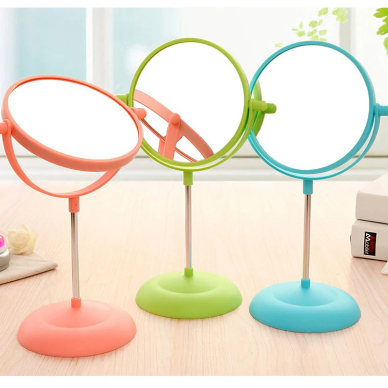 Round Portable Mirror Portable Desktop Makeup Mirror Double Side