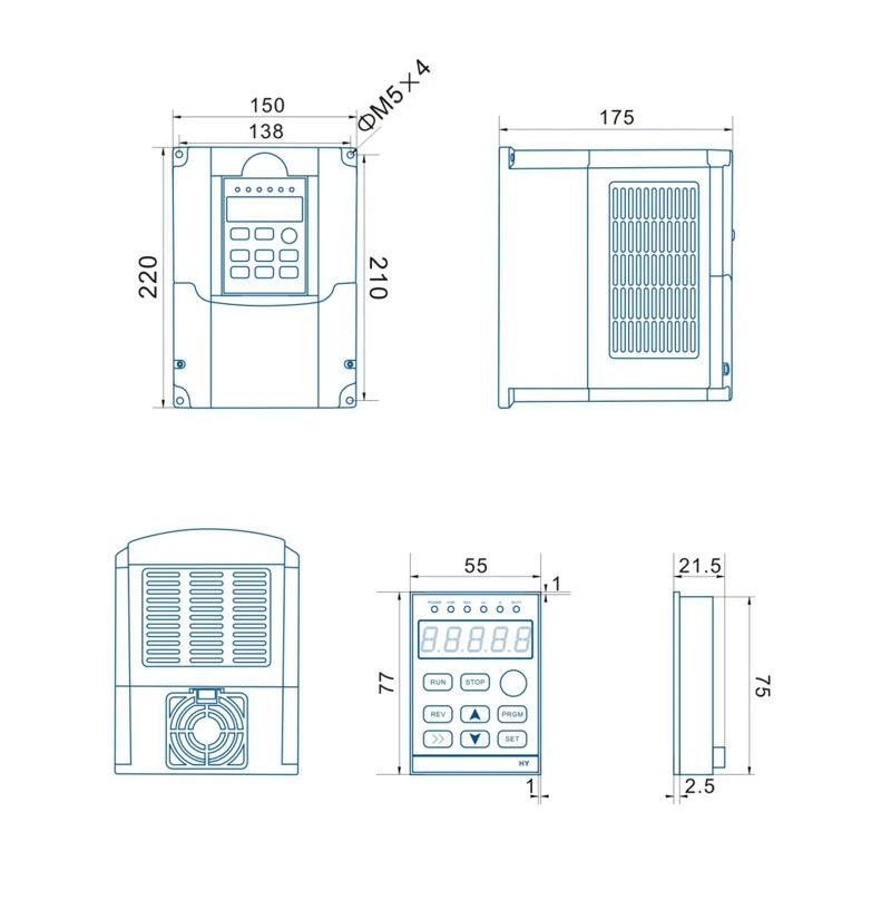 CNC 800 W/0.8KW 220V квадратный шпиндель воздушного охлаждения ER11 с воздушным охлаждением фрезерный шпиндель+ 1.5KW VFD инвертор+ 13 шт./компл. ER11, 2 версии