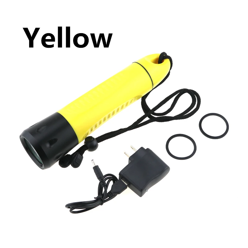5000 люмен Дайвинг вспышка светильник жесткий светильник Прямая зарядка Дайвинг Фонарь ABS L2 светодиодный 3 режима встроенный аккумулятор - Испускаемый цвет: Yellow Body