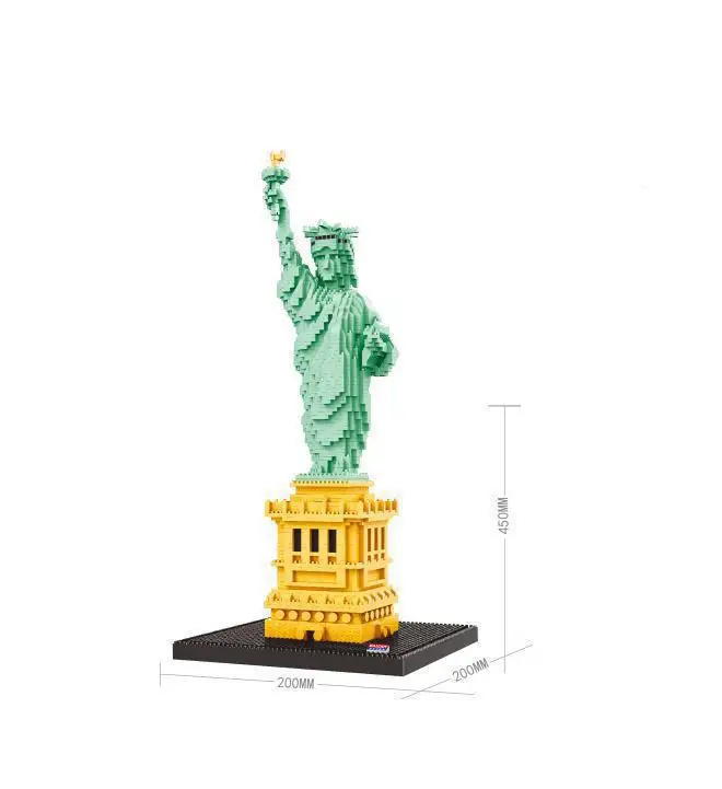 

World Famous Architecture Nanoblock Statue Of Liberty Plastic Construction Micro white house Bricks Educational Kid Toys
