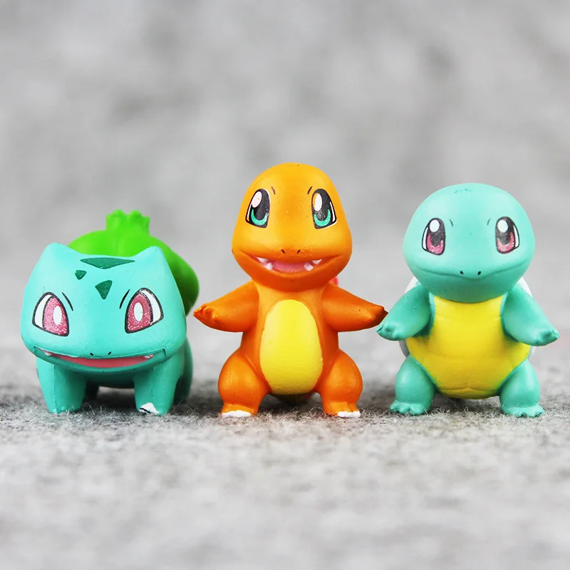 3 шт./лот аниме чармандер Bulbasaur Сквиртл ПВХ фигурка игрушка мини коллекция моделей кукол Рождественский подарок для детей