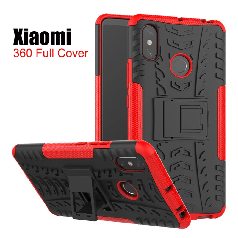 

360 Armor Case Pocophone F1 Plastic+Silicone Cover Xiaomi Mi A2 Lite Mi A2 A1 Stand Case Heavy Duty Shockproof Cover Xiaomi Mi 8