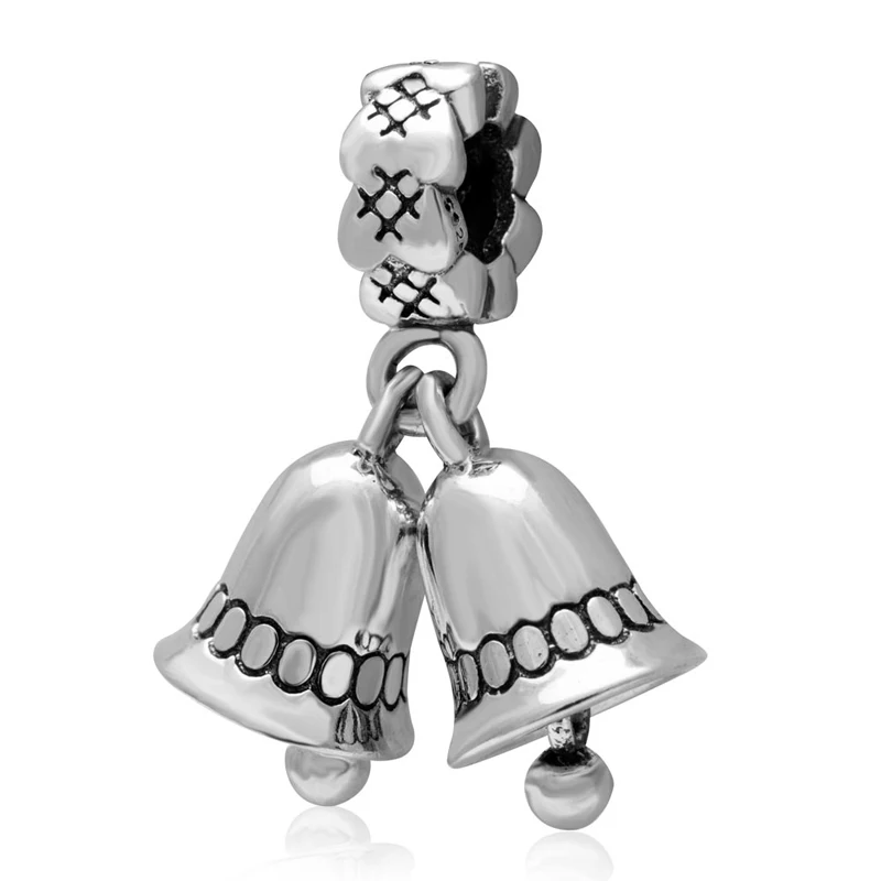 100 925 sterling silver Christmas Bell charms Original Beads DIY fit