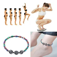 Pulsera de pérdida de peso para hombres y mujeres, pulsera de hematita redonda, elástica, antifatiga, magnética, pendientes de tratamiento