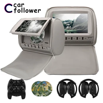 

2PCS 9 Inch DVD Headrest Car Monitors 800*480 Zipper Cover TFT LCD Screen MP5 Player Support IR/FM/USB/SD/Speaker/Game Car TV