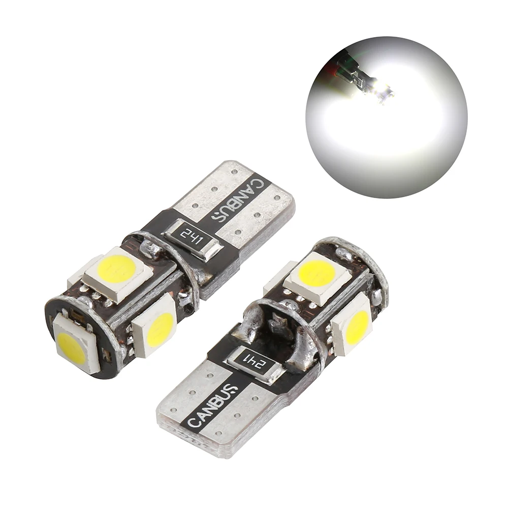 10 шт. Led T10 W5w 5smd 5050 Led Автомобильный светильник W5w 194 168 w5w лампы Белый Синий Красный DC 12V клиновидная лампа полоса указатель поворота светильник