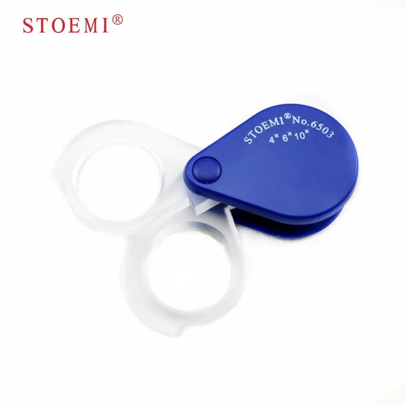 

STOEMI 10X Double Lens Folding Mini Pocket Magnifier 4X & 6X Combined Magnifying Loupe 6503 Optical Tool for Sighting& Touring