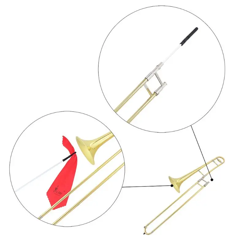 

Brass Instruments Cleaning Rod Trombone Slide Metal Plastic Wrap 62mm